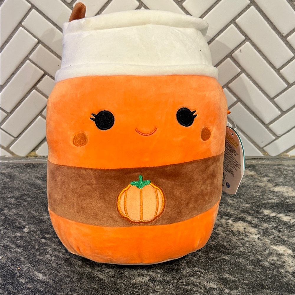 Squishmallows Orange and Brown Pumpkin Plush